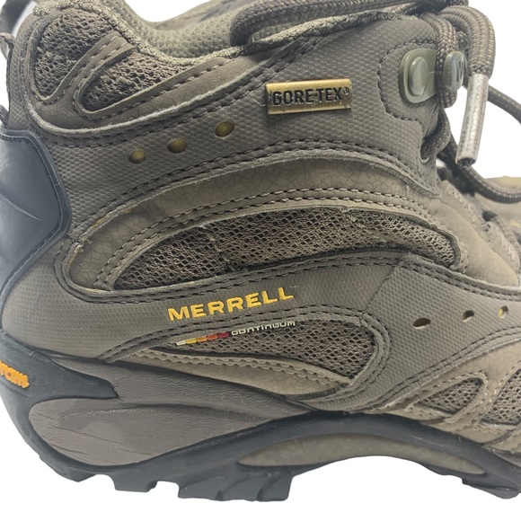 Merrell Vibram Gore-Tex Hiking Boots Olive Khaki Waterproof Trail Shoes 8 - Picture 13 of 15